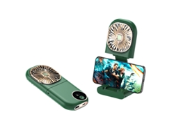 Ventilador De Mano Plegable Con Cordón Para Colgar: Mini Ventilador Multifuncional Y Portátil - Verde