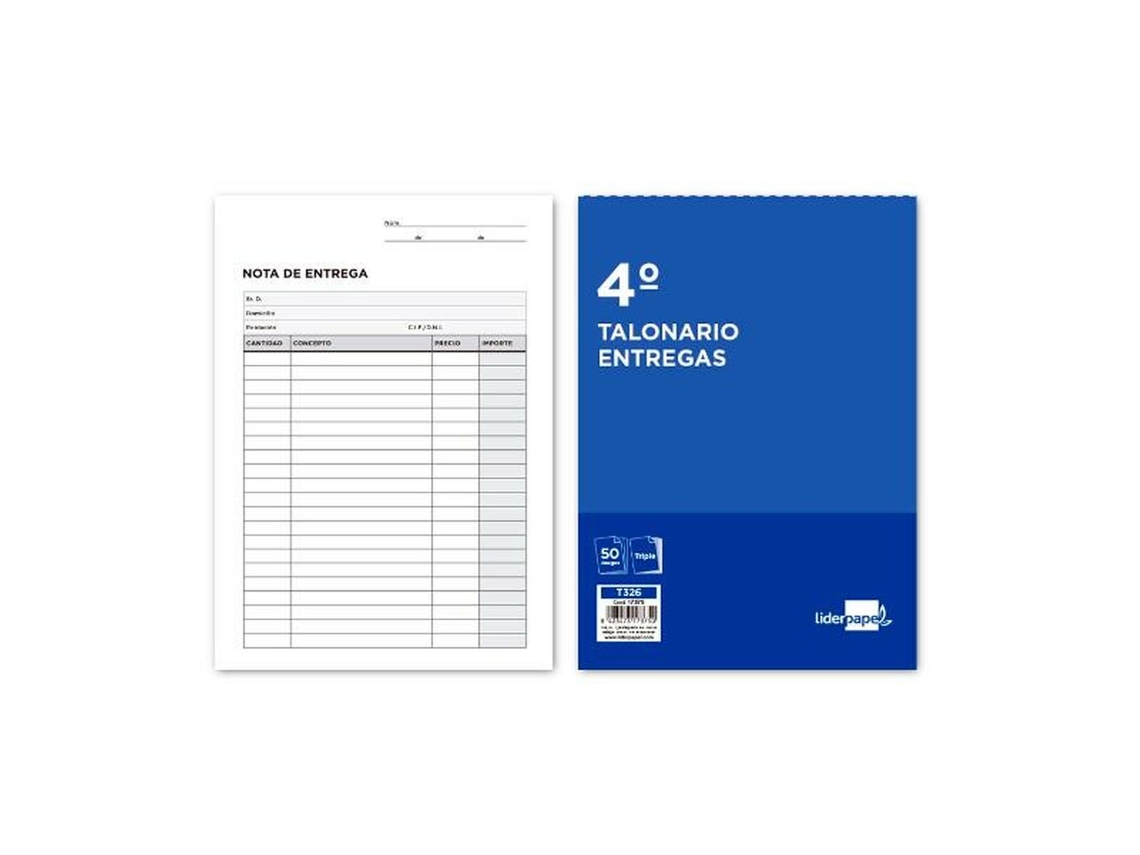 Talonario de Entregas LIDERPAPEL T326 (5 Piezas)
