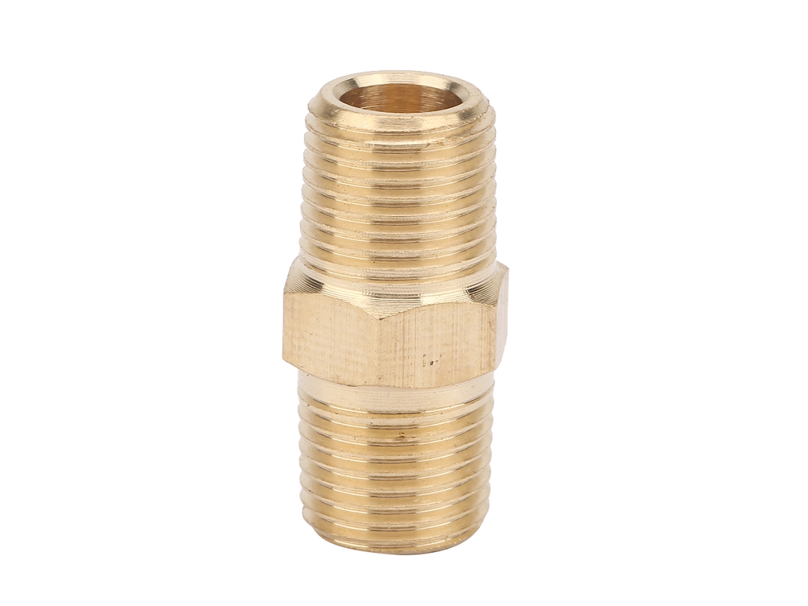 Conector Adaptador De Latón Con Rosca Macho Hexagonal Npt De 60° (1/8 X 1/8) Para Tuberías.