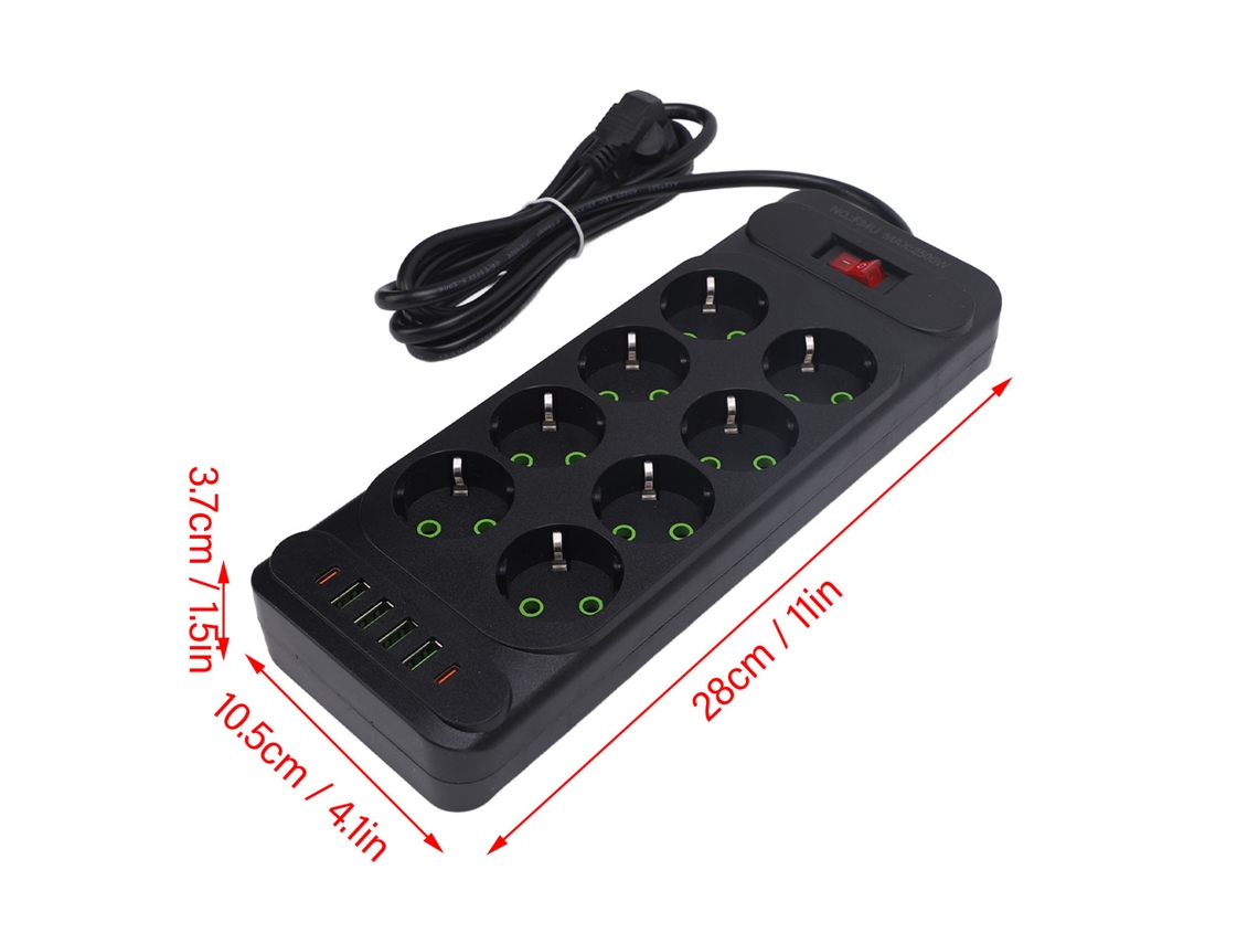 2026-as-energy control 8 vías con cable de interruptor de enchufe de pared europeo USB C de 2 m