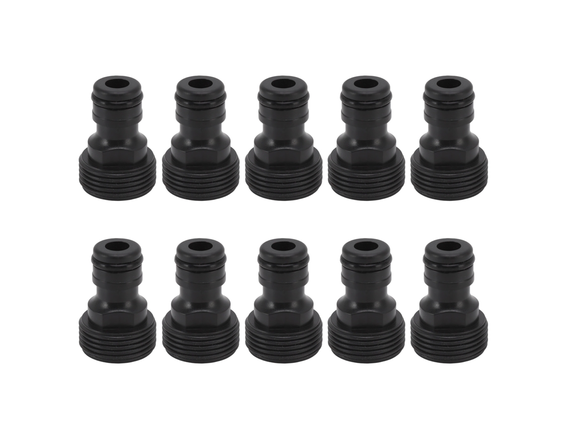 10 unidades de conector rápido G3/4 con rosca macho de 25 mm para manguera de plástico.