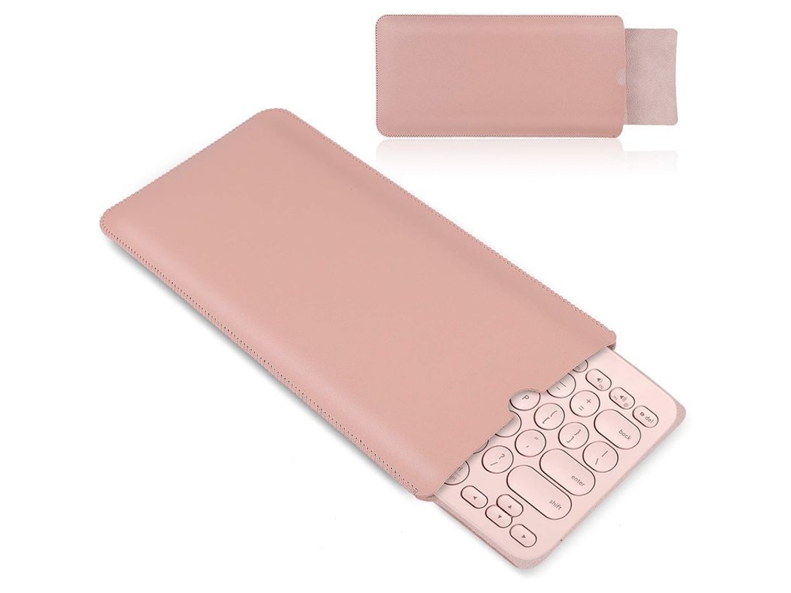 Nueva Funda De Cuero Para Teclado Logitech K380 Inalámbrico Bluetooth (modelo 2025), Bolsa De Viaje, Color Rosa Pu.