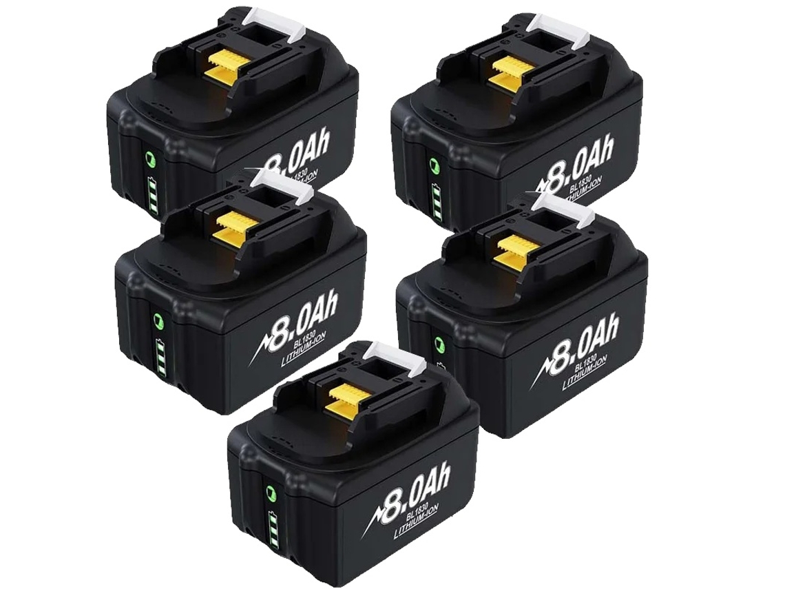 Batería para herramientas eléctricas OEM de 5 piezas, 8,0 Ah, capacidad de 8000 mAh, compatible con BL1830