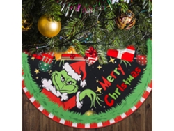 48 Faldas de terciopelo verde para árbol de Navidad con estrellas y copos de nieve, decoración navideña estilo rústico