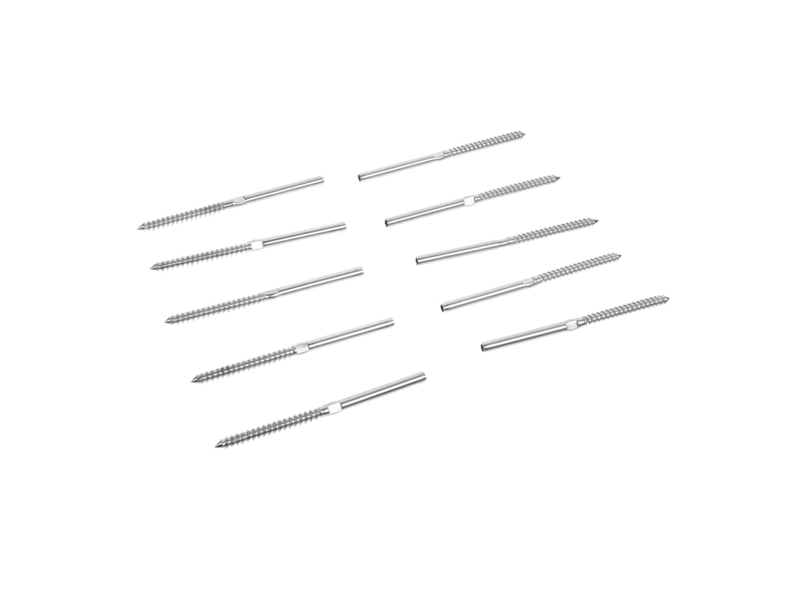 Paquete De 10 Tornillos Para Madera De Acero Inoxidable Con Rosca Remachada.