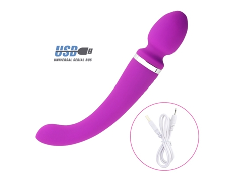 Vibrador potente de cabeza doble de 10 velocidades para mujer (púrpura) OEMG
