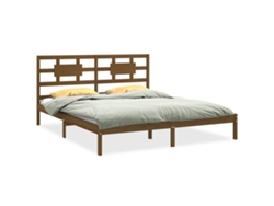 Maison Exclusive - Estructura De Cama Madera Maciza De Pino Marrón Miel 200x200 Cm