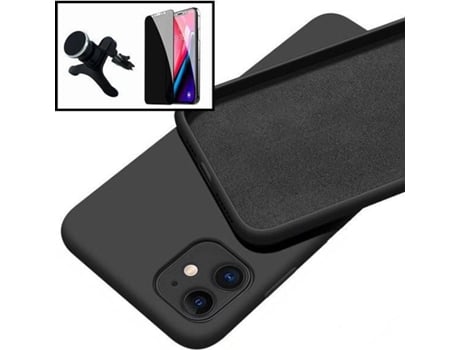 Carcasa + Protector + Soporte iphone 13 Mini PHONECARE Silicona Líquida Negro 86915