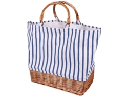 Bolso Tote Ciieeo Ligero Y Fácil De Limpiar, De Algodón Y Lino Azul, Diseño Único.