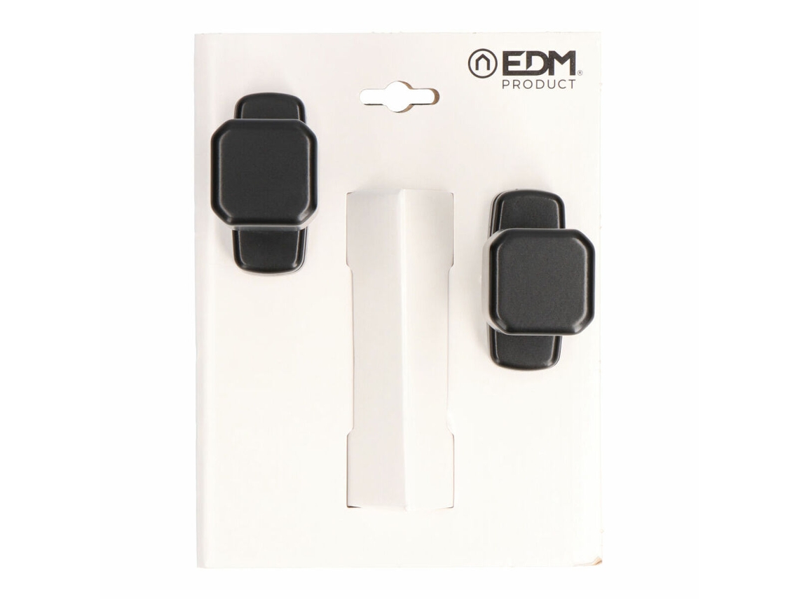 Pomo EDM 6807 Negro Aluminio 80 x 39 mm