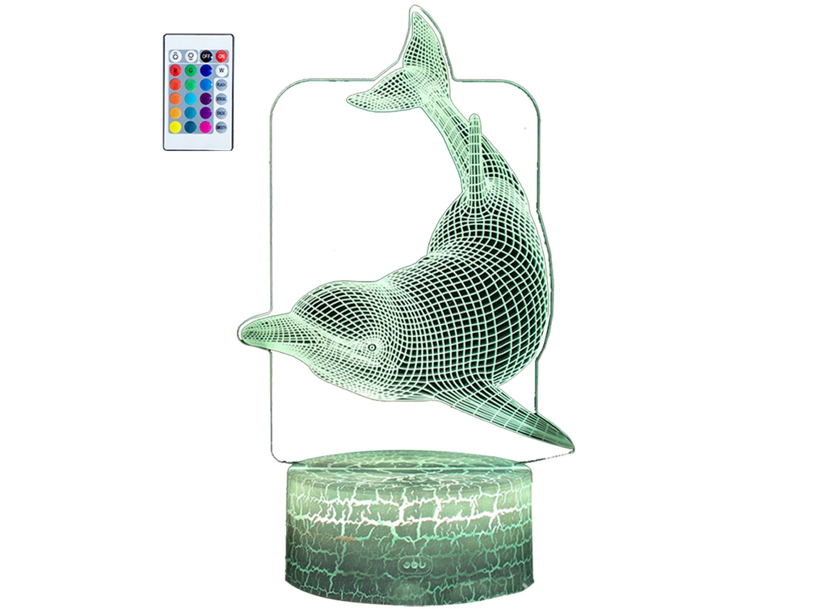 Candeeiro De Mesa Pequeño 3D Serie Dolphin JEIIBRZUI