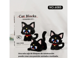 (estilo 9) Juguete De Bloques De Construcción Con Diseño De Vaca, Degradado Plateado Y Gato Naranja Miau Miau