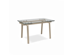 Tommy - Mesa extensible (140/200 x 80 cm) de cristal templado gris tórtola STONES