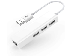 Hub con 3 puertos USB 2.0 Adaptador Ethernet Lan RJ45. Adaptador multipuerto USB 2.0 para MacBook Air Pro/Surface Book/Xps compatible con Yizhood