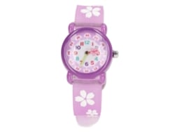 Bonito Reloj De Pulsera 3d De Dibujos Animados Para Niñas, Resistente Al Agua, Educativo, Morado, Para Mayores De 3 Años.