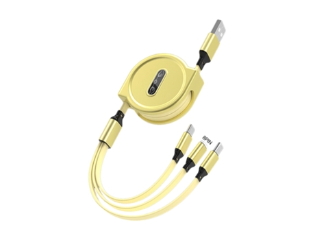 Cable de datos Extensible Carga rápida Multifunción 3 en 1 8 pines/Micro USB/Tipo-C Cable de carga de línea de datos para teléfono móvil para el ho...