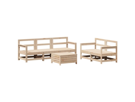 Conjunto 6 de sofás de jardín VIDAXL madera maciza de pino