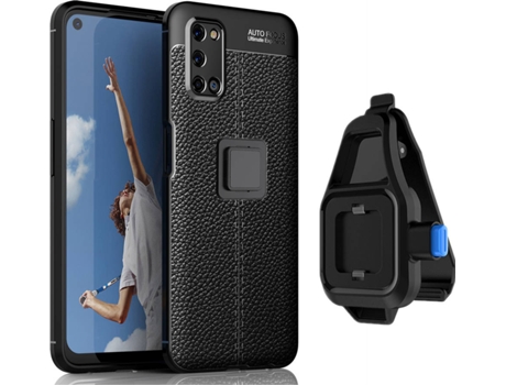 Funda OPPO A52 Rugged Leather con Soporte de Cintura Negro
