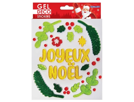 Pegatinas florales para ventanas de Feliz Navidad