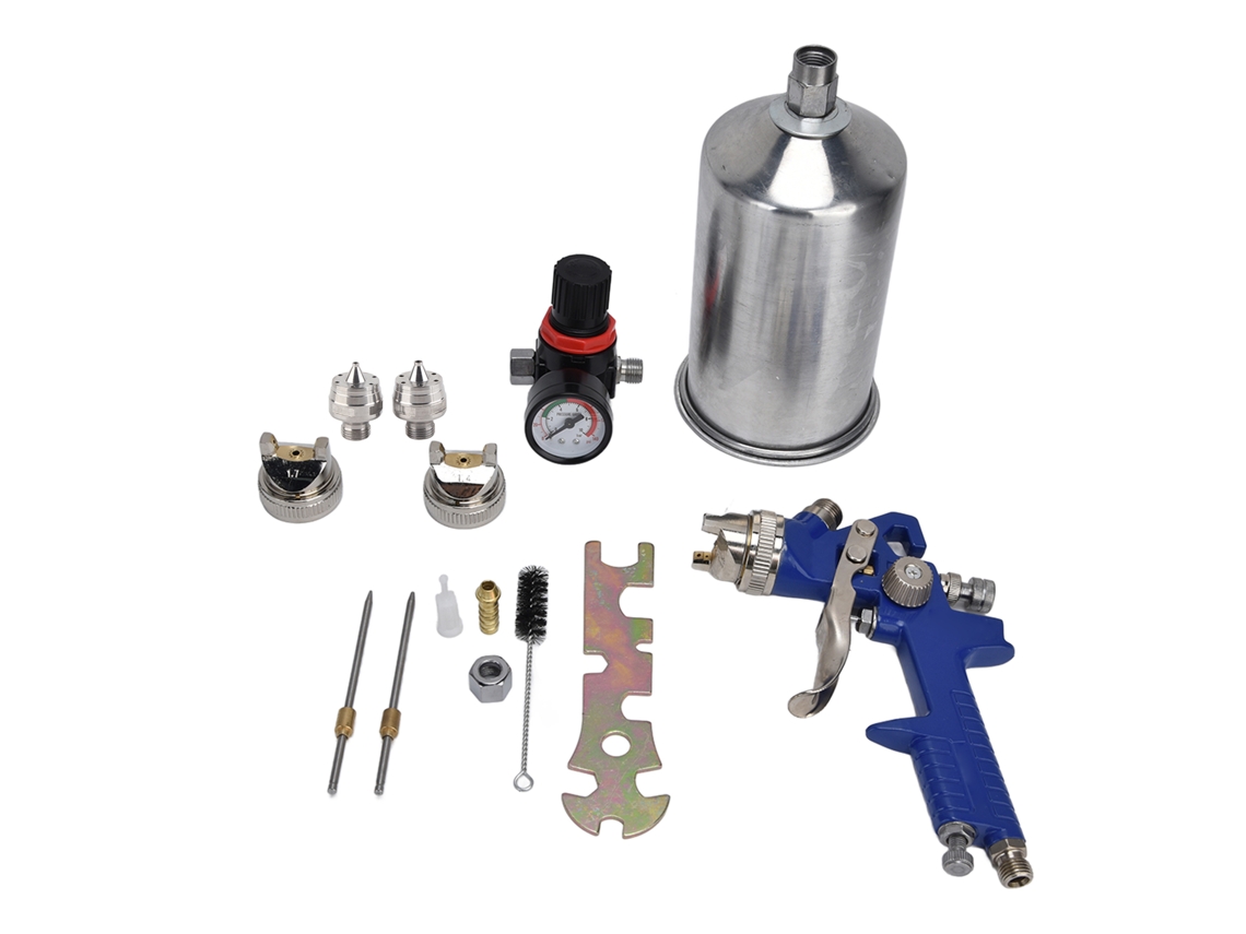 Pistola De Pintura Hvlp Profesional De Aleación De Aluminio Para Recubrimiento Automotriz H-827p Azul