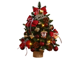 Mini árbol de Navidad con luces LED y estrella en la parte superior TRUYUETY