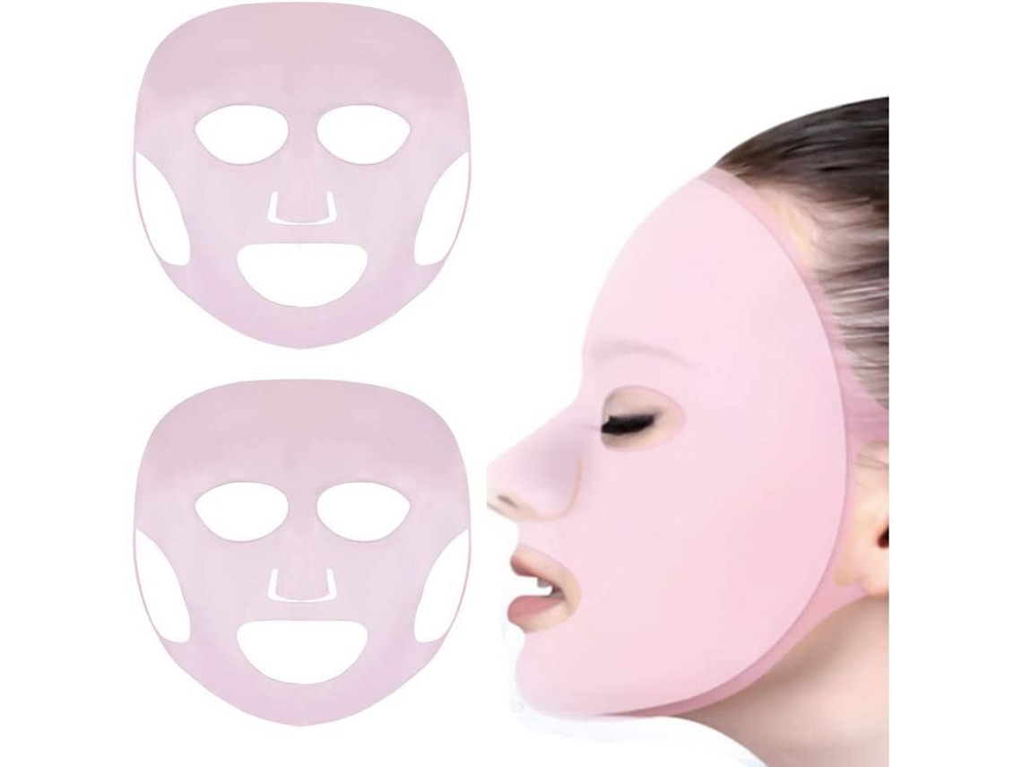 Mascarilla Facial Reutilizable De Silicona Rosa Con Gancho Para Las Orejas (2 Unidades) Para Ralentizar La Evaporación De La Esencia.
