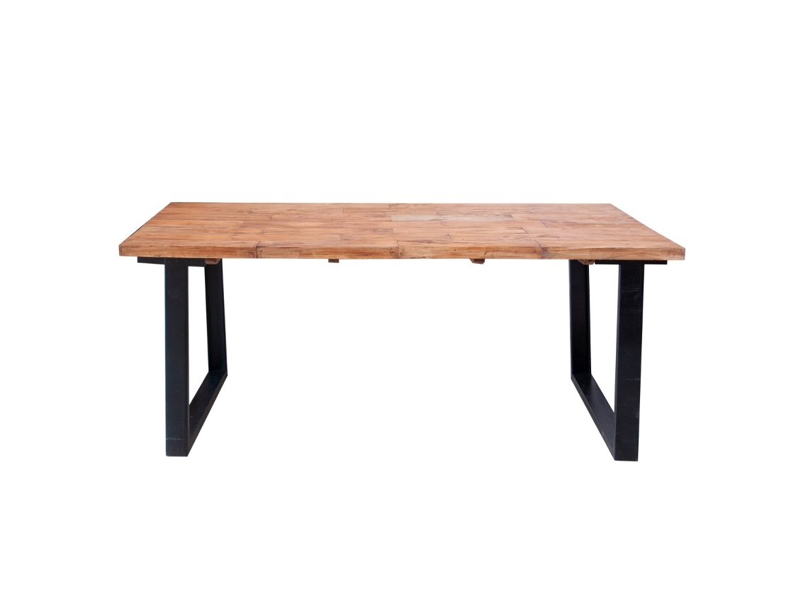 Mesa Mueble Auxiliar Mesa de comer Marrón Rectangular 81x200x100cm BY SIGRIS