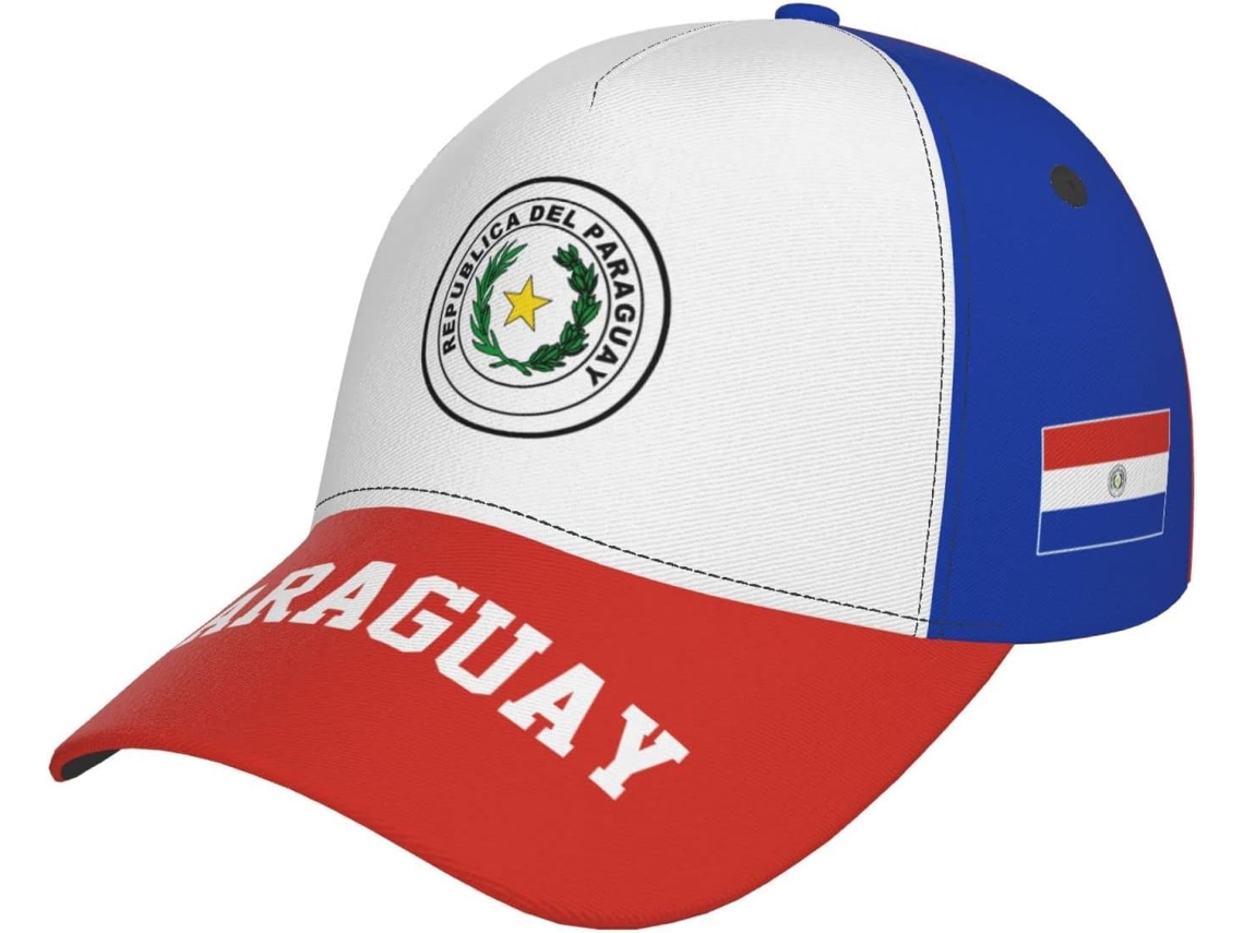 Gorra de béisbol unisex con bandera paraguaya, cierre ajustable, resistente a los rayos UV, elegante.