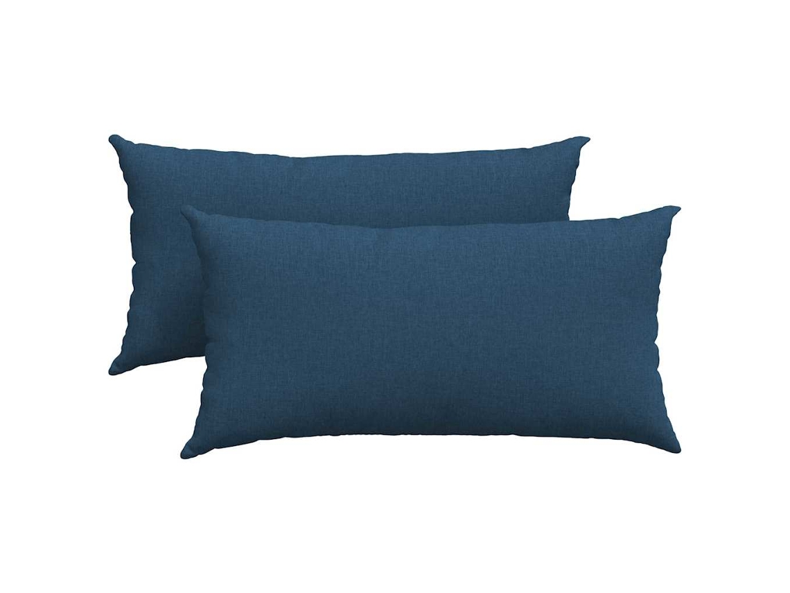 Juego de 2 cojines para sofá HARLANV1 azules, tela de 80x40 cm.