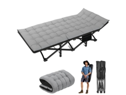 Cama plegable para acampar, cojín desmontable, alta capacidad de carga, gris y negro OEM
