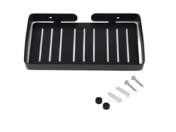 Jabonera de acero inoxidable con estante (negro)