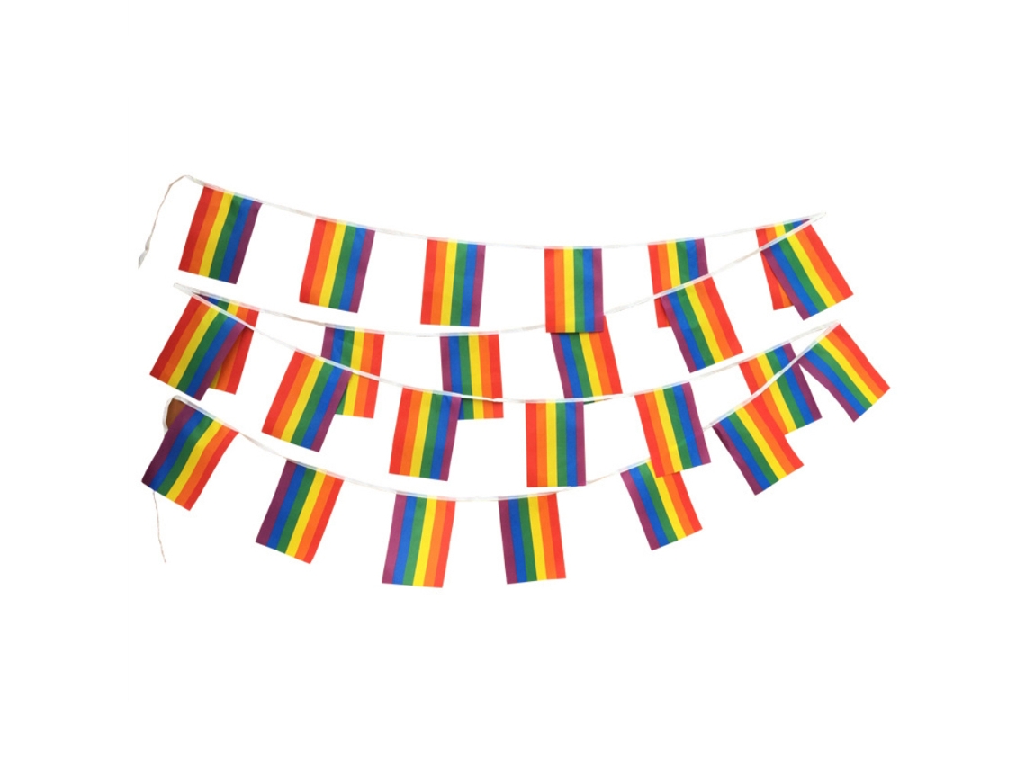 Bandera Arcoíris Del Orgullo Lgbt Con 25 Piezas, De Nailon, 8 Metros, Para Desfiles, Fiestas Y Decoración.