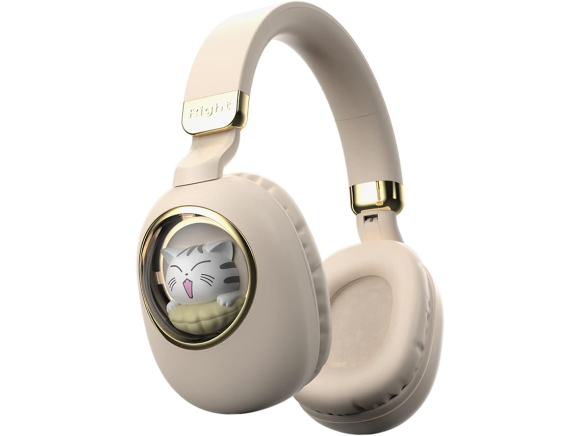 Auriculares Bluetooth Inalámbricos con Cancelación de Ruido para Niños con Micrófono para Ipad Kindle Tablet Viajes Beige YEMAESRE