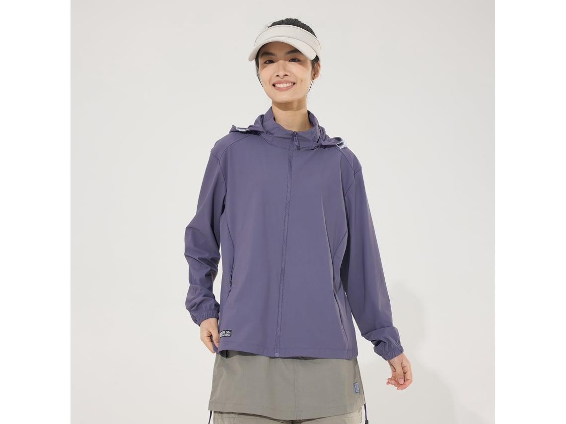 Camiseta de manga larga para mujer Yuysan con protección solar, de secado rápido, con protección UV y sombrero desmontable.