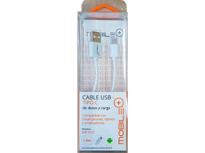 Cable de Alimentación MOBILE+ Cargador Tipo C MB-1012 (1m - Blanco)