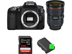 Kit Cámara Réflex CANON EOS 90D + EF 24-70mm f/2.8L II USM + SanDisk 256GB + 2 LP-E6N