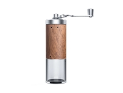 Molinillo de café Yizhood con grado de molienda ajustable y manivela (veta de madera)