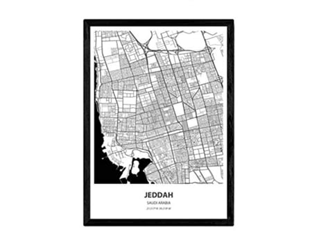 Poster NACNIC Mapa de Jeddah Arabia Saudi (A3)