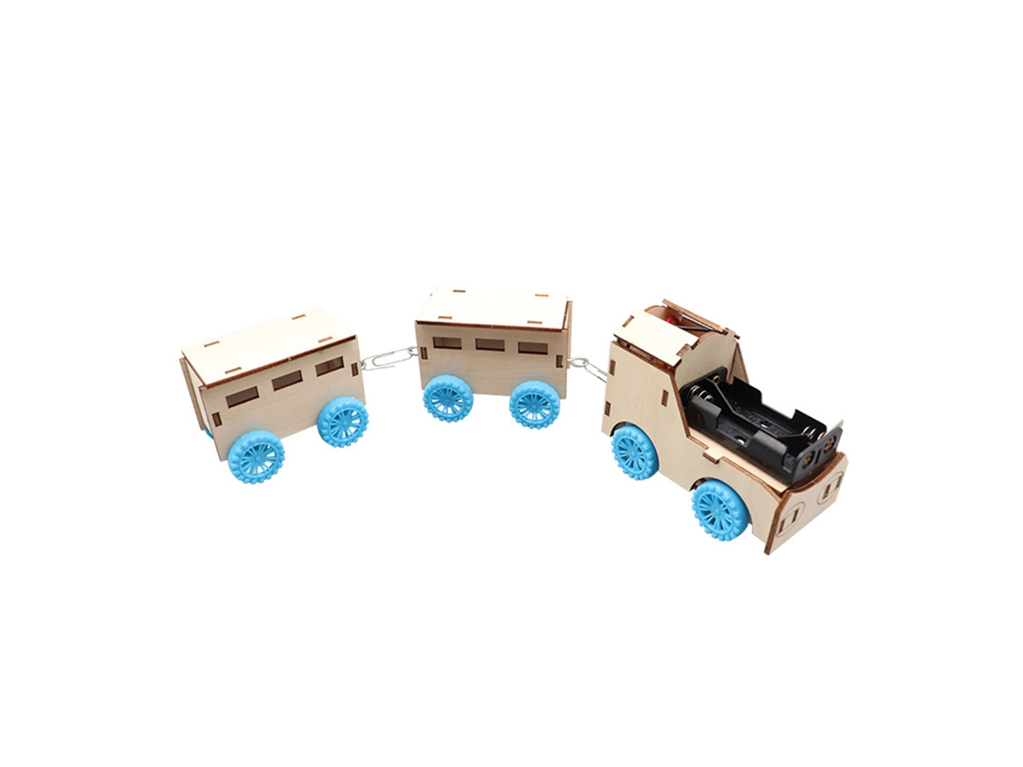 2026velora-kit De Tren De Madera Modelo Puzzle 3d Juguete Eléctrico Ciencia Para Niños