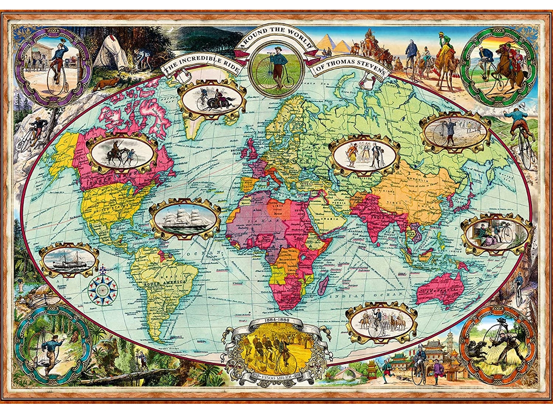 Ravensburger Mit Fahrrad Um Die Welt rompecabezas - 1000 piezas