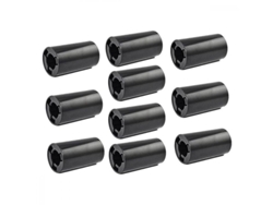 Adaptador De Pilas Aa A C, 10 Unidades, Estuche, Material Abs, Plástico Duro Y Ecológico, Negro.