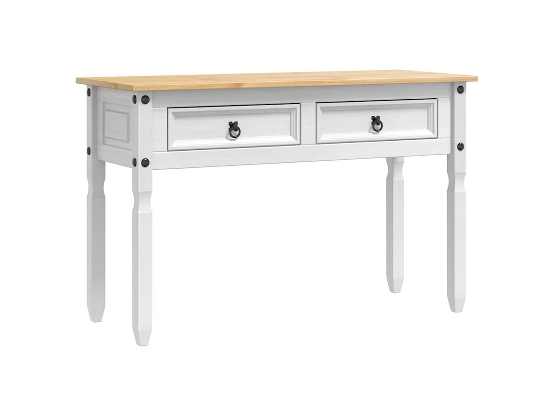 Mesa auxiliar con cajón, blanca, 115 x 46 x 73 cm, MAISON EXCLUSIVE