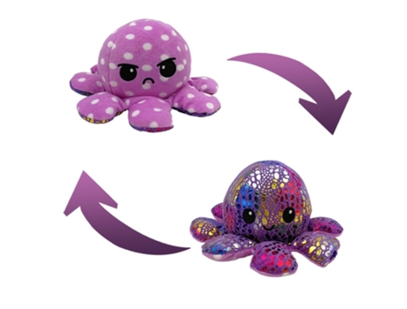 Juguete de Peluche de Felpa Suave Pulpo Para Niños, Compañero Animal, Muñeco Abatible de Doble Cara S