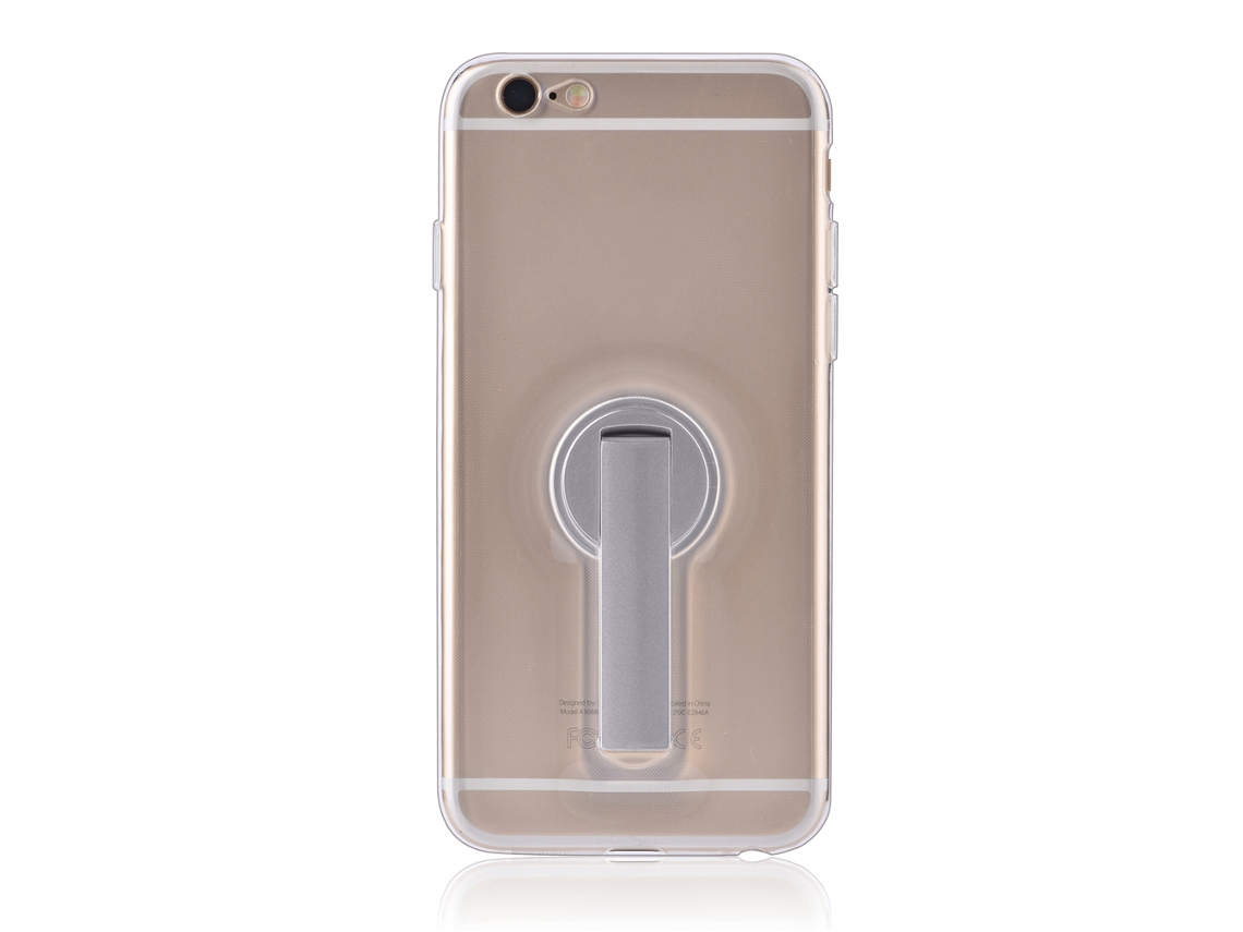 Cubierta De Soporte De Silicona Para Iphone 6/6s Funda Protectora Transparente De Tpu Con Soporte Portátil Plata