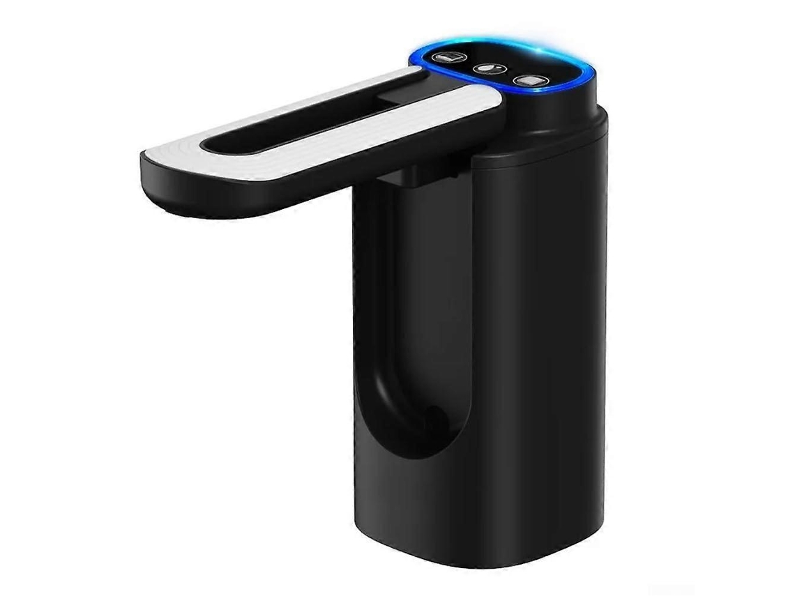 Dispensador de agua eléctrico con boquilla plegable, batería recargable USB de 1200 mAh para el hogar, camping y oficina (negro).