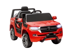 Coche Eléctrico Para Niños De +3 Años Toyota Land Cruiser Con Batería 12v Mando A Distancia Y Música Mp3 Rojo