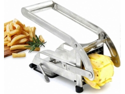Cortador de papas fritas profesional con 2 cuchillas de 12 mm y 9 mm, tecnología antideslizante, cortador de verduras. Rosewell (acero inoxidable).