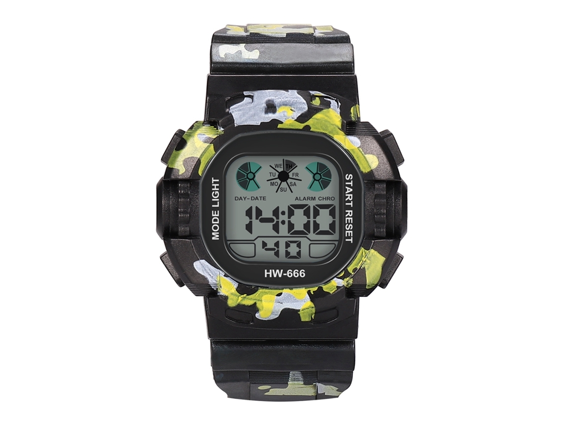 Reloj De Pulsera Electrónico Infantil Simple Digital Con Correa De Pvc Negra.
