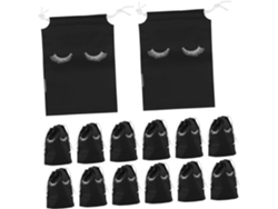 Pacote Com 50 Mini Bolsas De Cosméticos 13x18 Cm Pretas Foscas