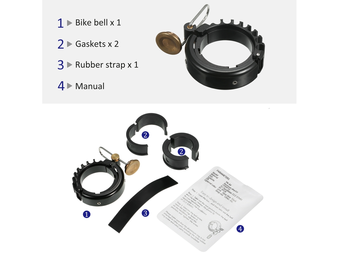 Timbre Metálico Para Bicicleta De Montaña Y Carretera Con Alarma Sonora, Accesorio Seguro Para Manillares De 22,2 A 32 Mm.